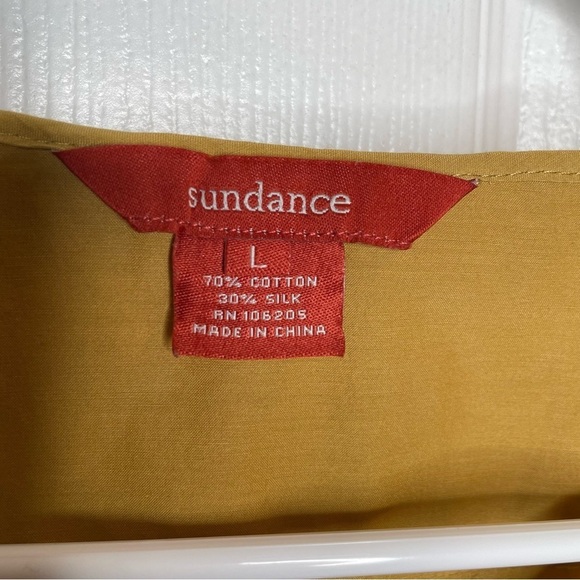 Sundance Silk Blend Ruffle Long Sleeve Blouse in Mustard Yellow L - Picture 7 of 10
